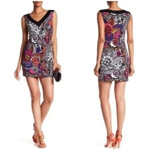 Trina Turk Women’s Charline Floral Print Sleeveless Stretch Jersey Shift Dress 6